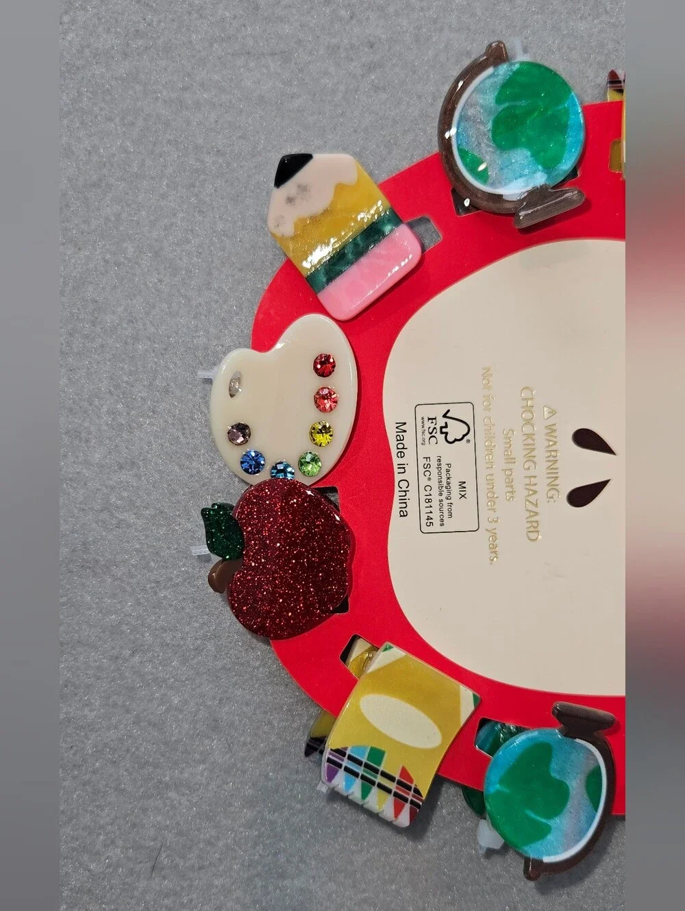 Piper K NWT School-Themed Mini Hair Clips – Viral Enamel Collection 📚🍎✏️